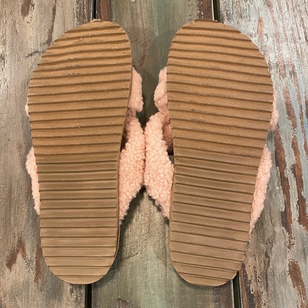 Treasure & Bond Teddy Blush Cork Faux Shearling Fleece Sandals Slides Slippers 7 - Picture 5 of 8